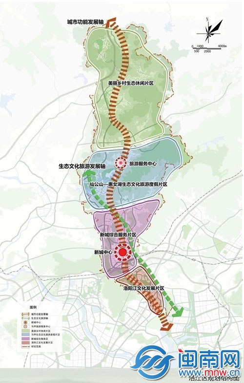 “一主一副 兩軸四片”空間結構規劃圖